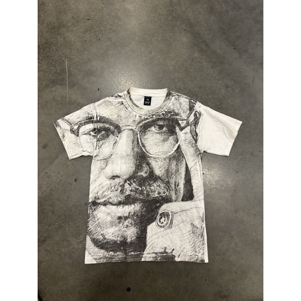 10. Deep Malcolm X AOP tee shirt  - size small  - All Over Print - Y2K  #y2k